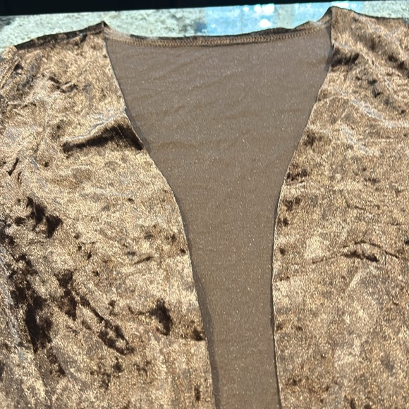 Brown crushed velour carnigan - Picture 3 of 4